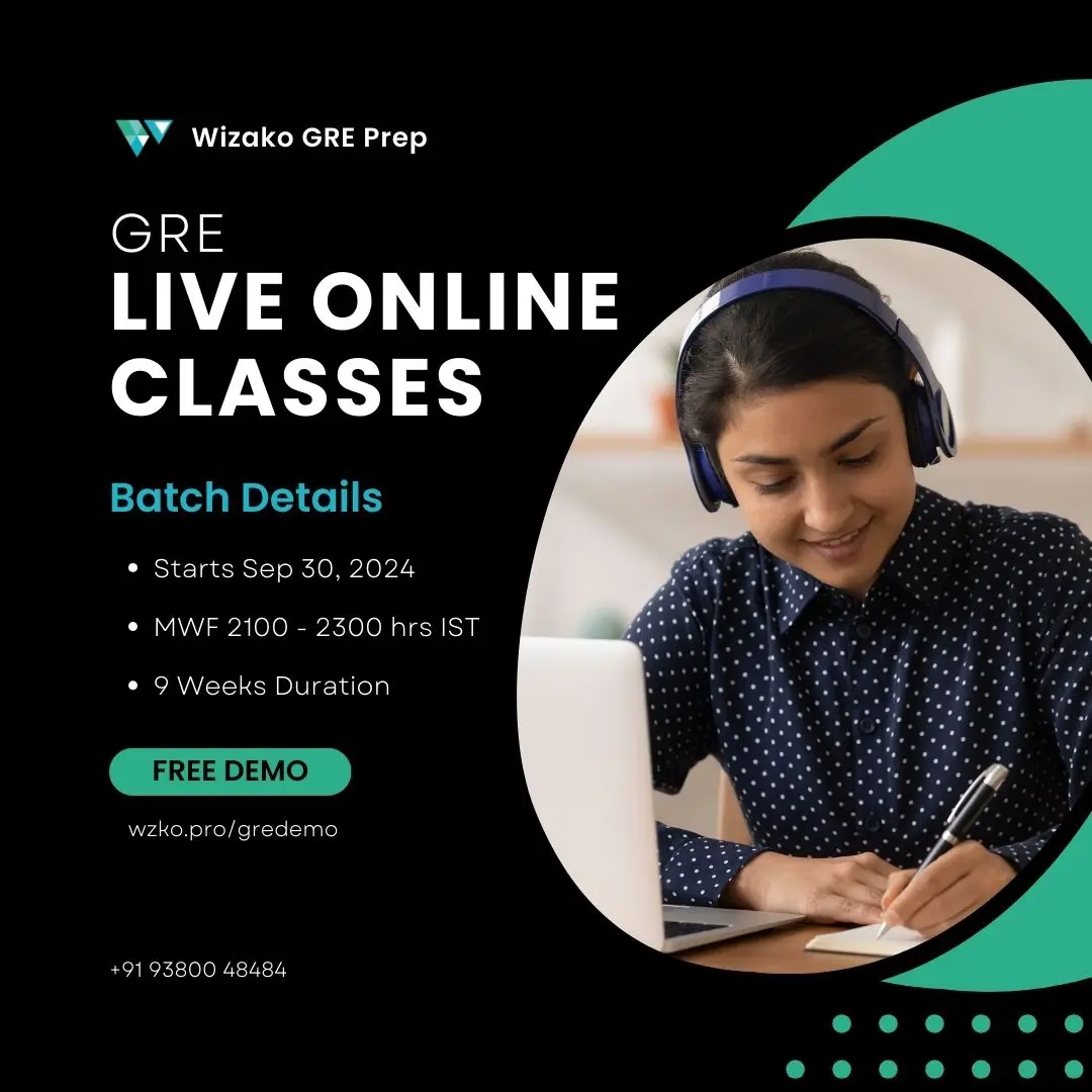 GRE Live Online Batch Sep 30 2024 Announcement